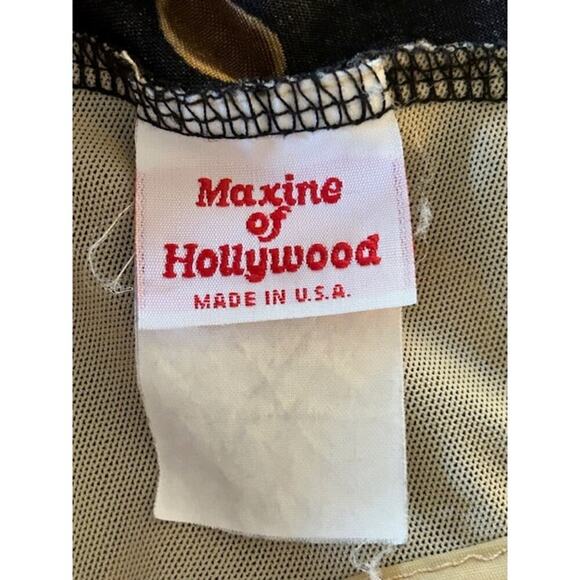 Vintage Maxine of Hollywood Black & Gold Polka Dot Swimsuit  Size Approx M/L - Picture 5 of 5
